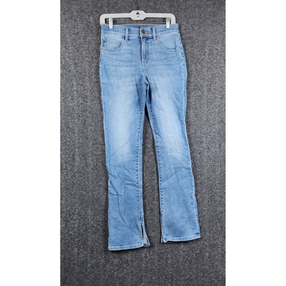 Express Jeans Women 6R Light Blue Slim High‎ Rise Split Hem 400328